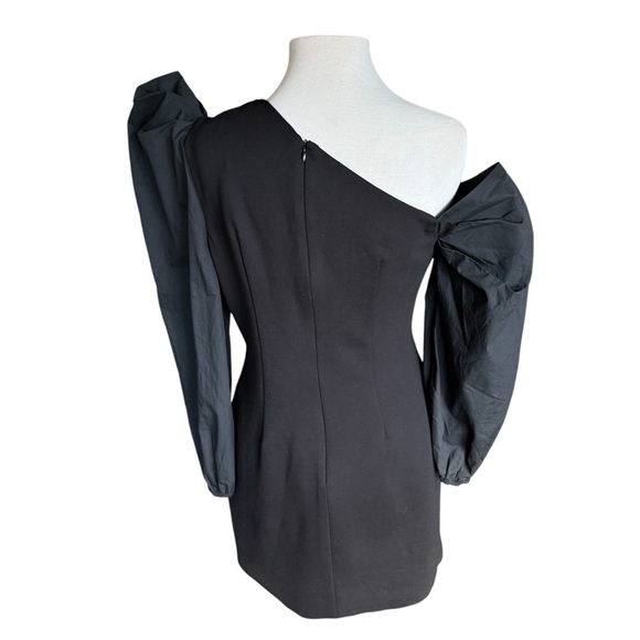 Elliatt Phenomenon Black One Shoulder Balloon Sleeve Cocktail Mini Dress Est Med - Picture 4 of 11